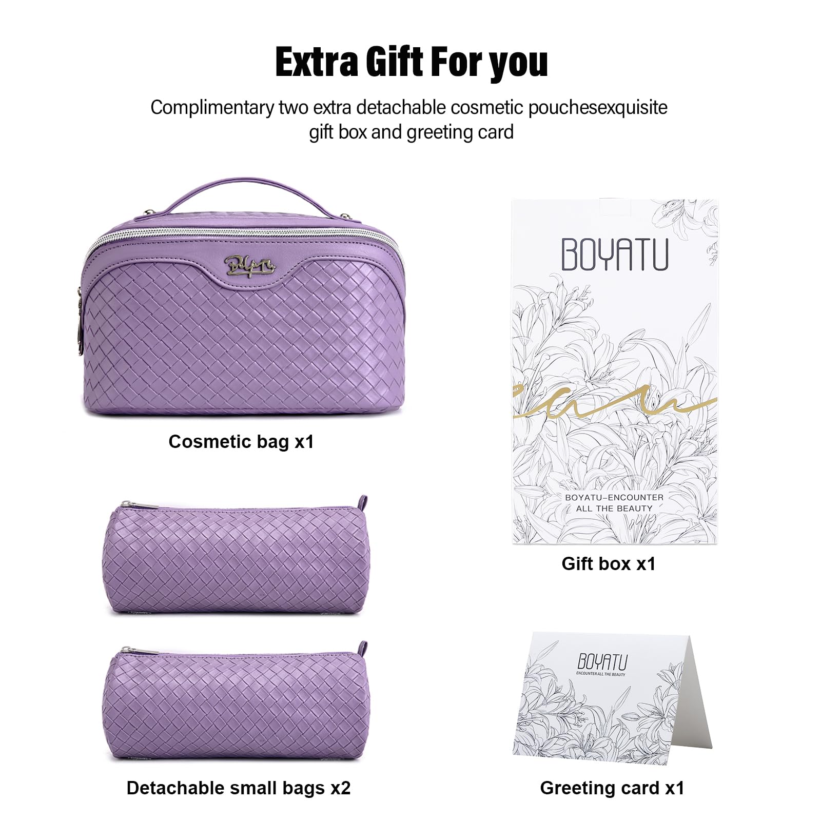 BOYATU on-dresser L01 purple bag, ideal for daily organization.