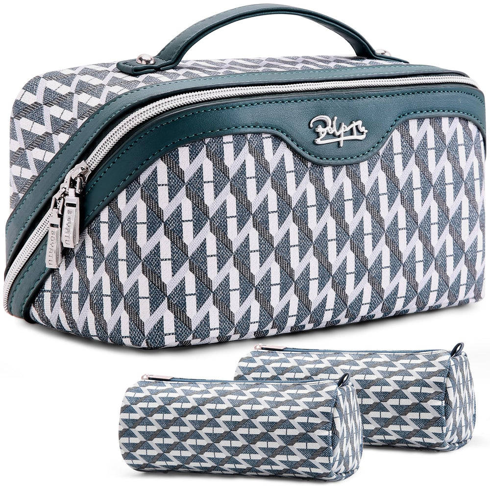 BOYATU travel makeup bag set in royal blue ideal for weekend getaways and staying organized.