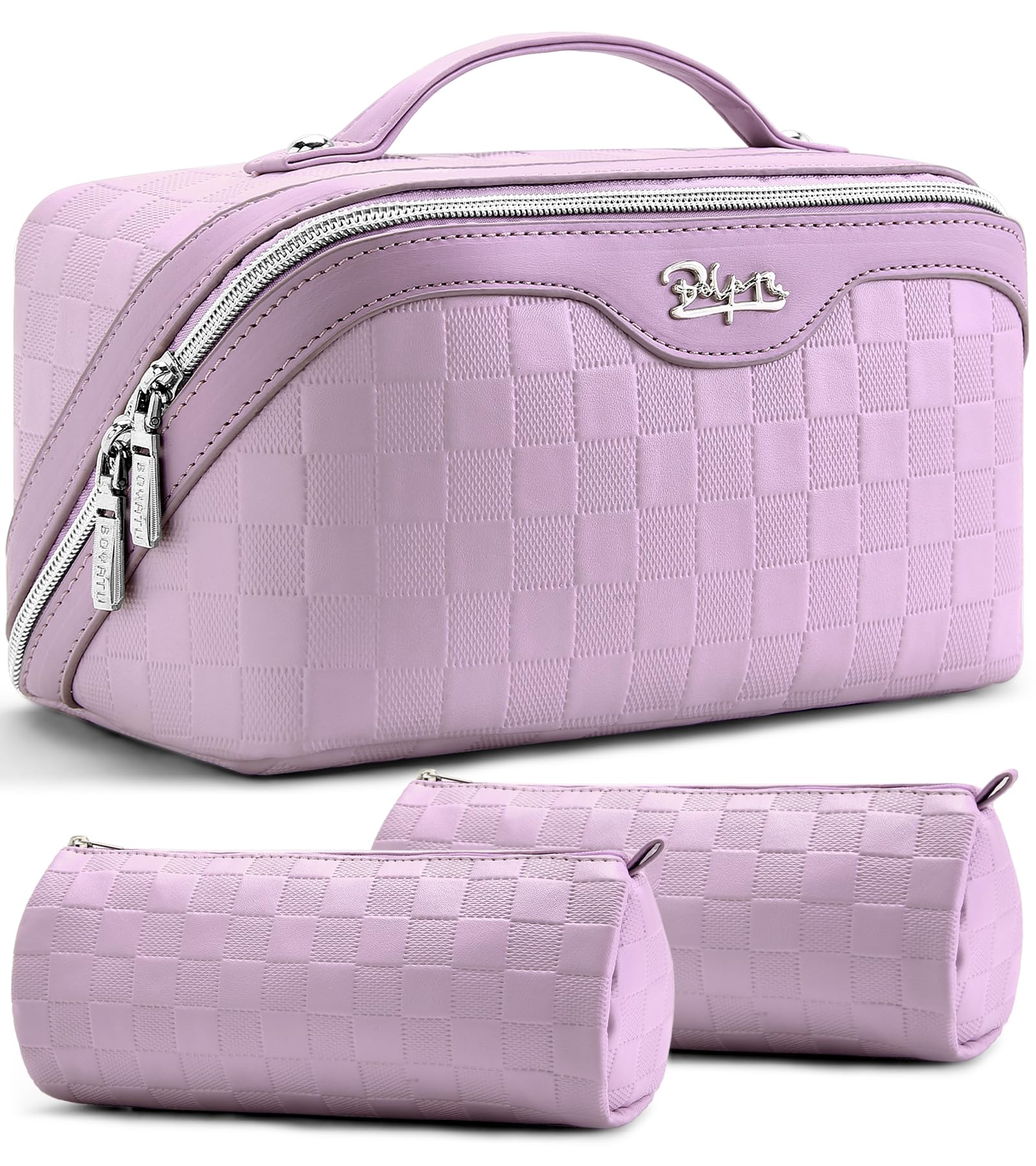 BOYATU travel makeup bag set with compartments keeps cosmetics organized on trips