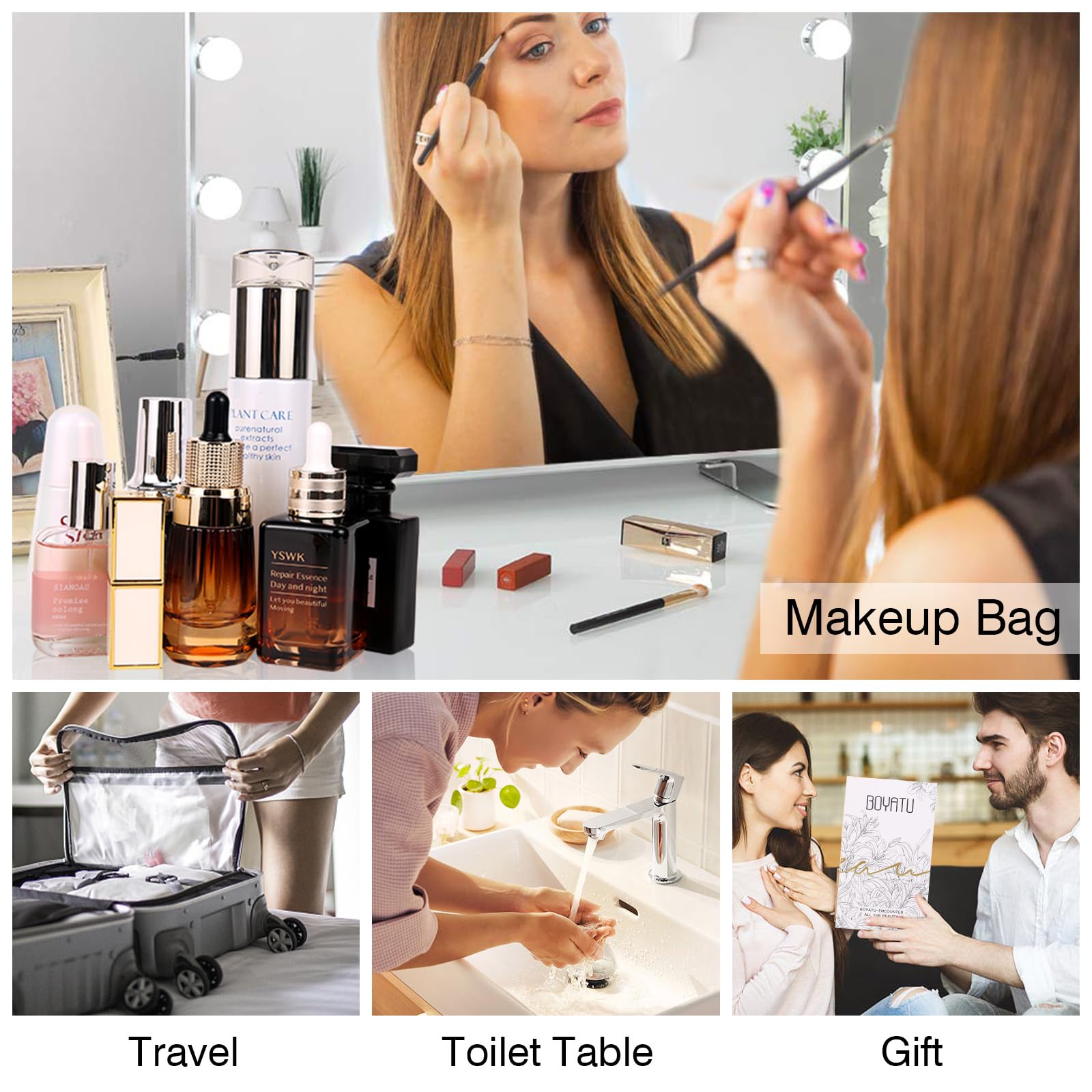 BOYATU travel organizer bag placed in luggage for easy packing.