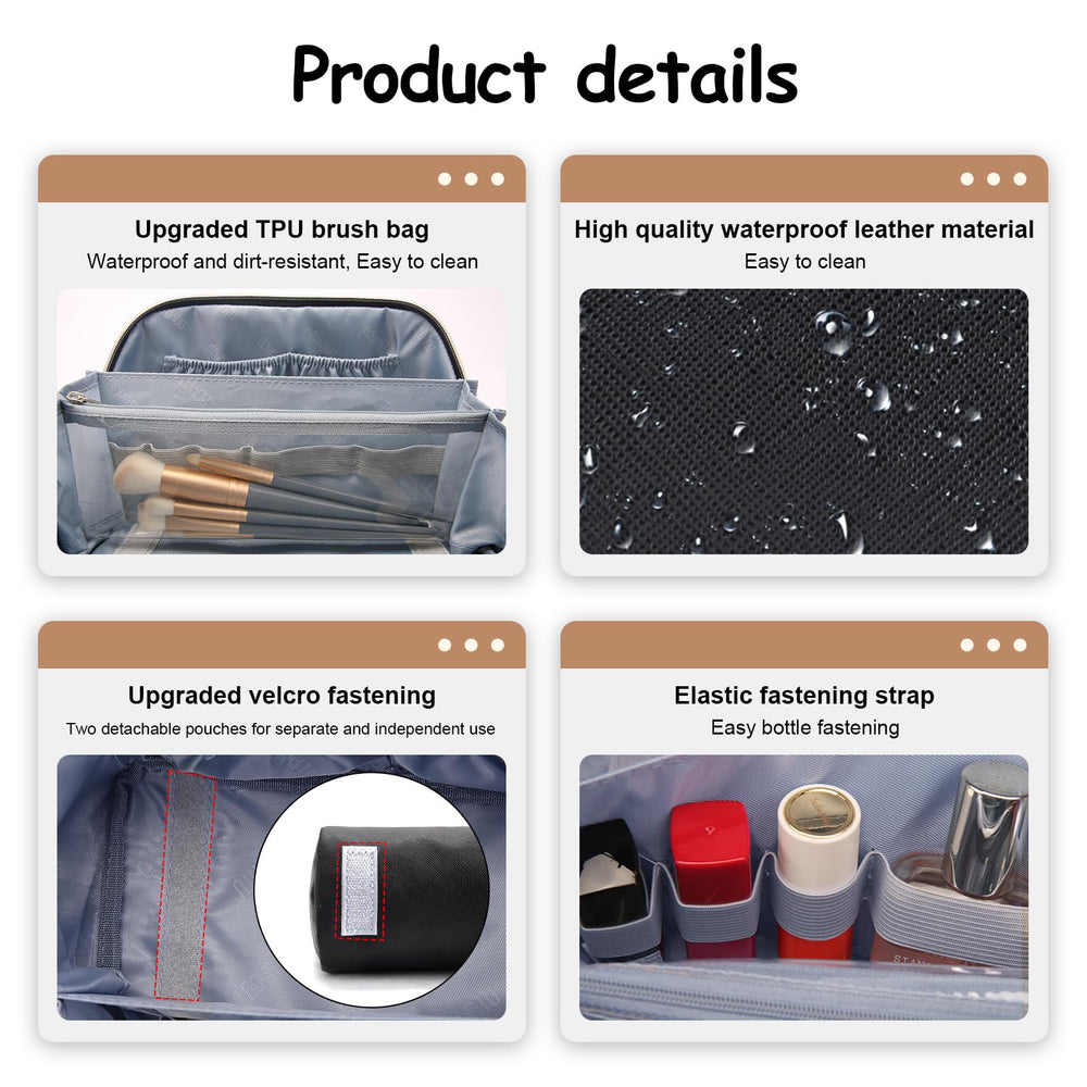BOYATU travel toiletry bag interior keeps liquids contained and odors at bay