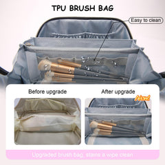 BOYATU waterproof vegan leather cosmetic bag protects contents during travel