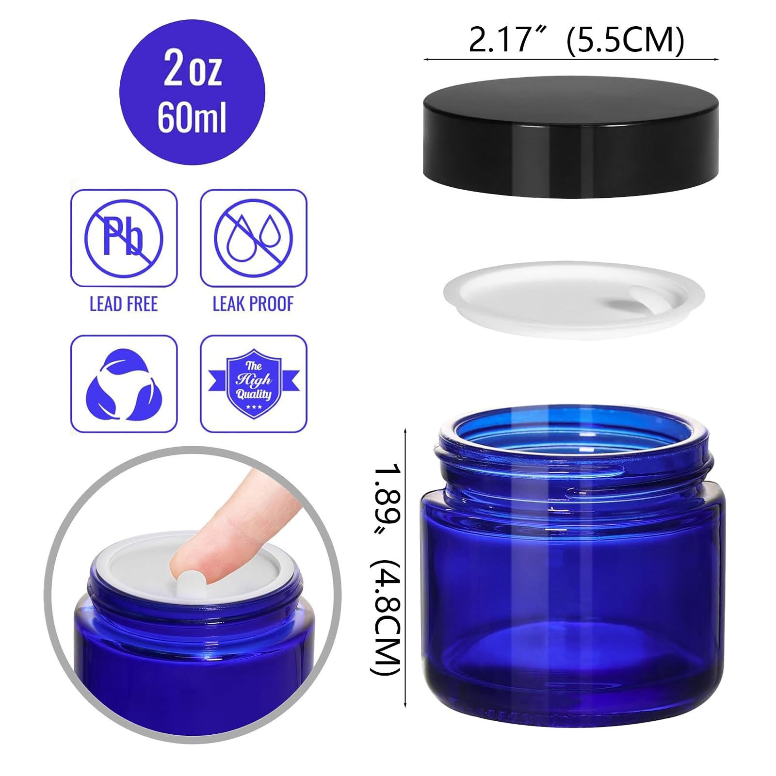 BPFY 24-pack black lids provide secure seals for makeup on the go.