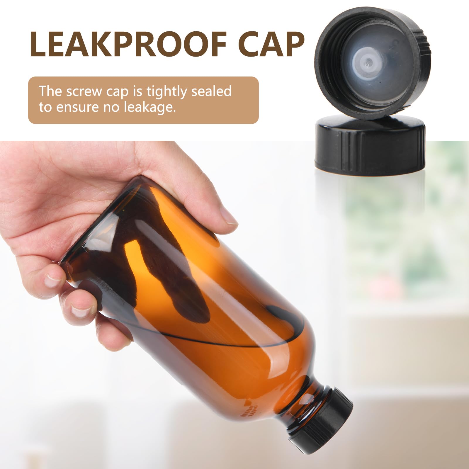 BPFY amber Boston bottle with chalk labels for quick labeling