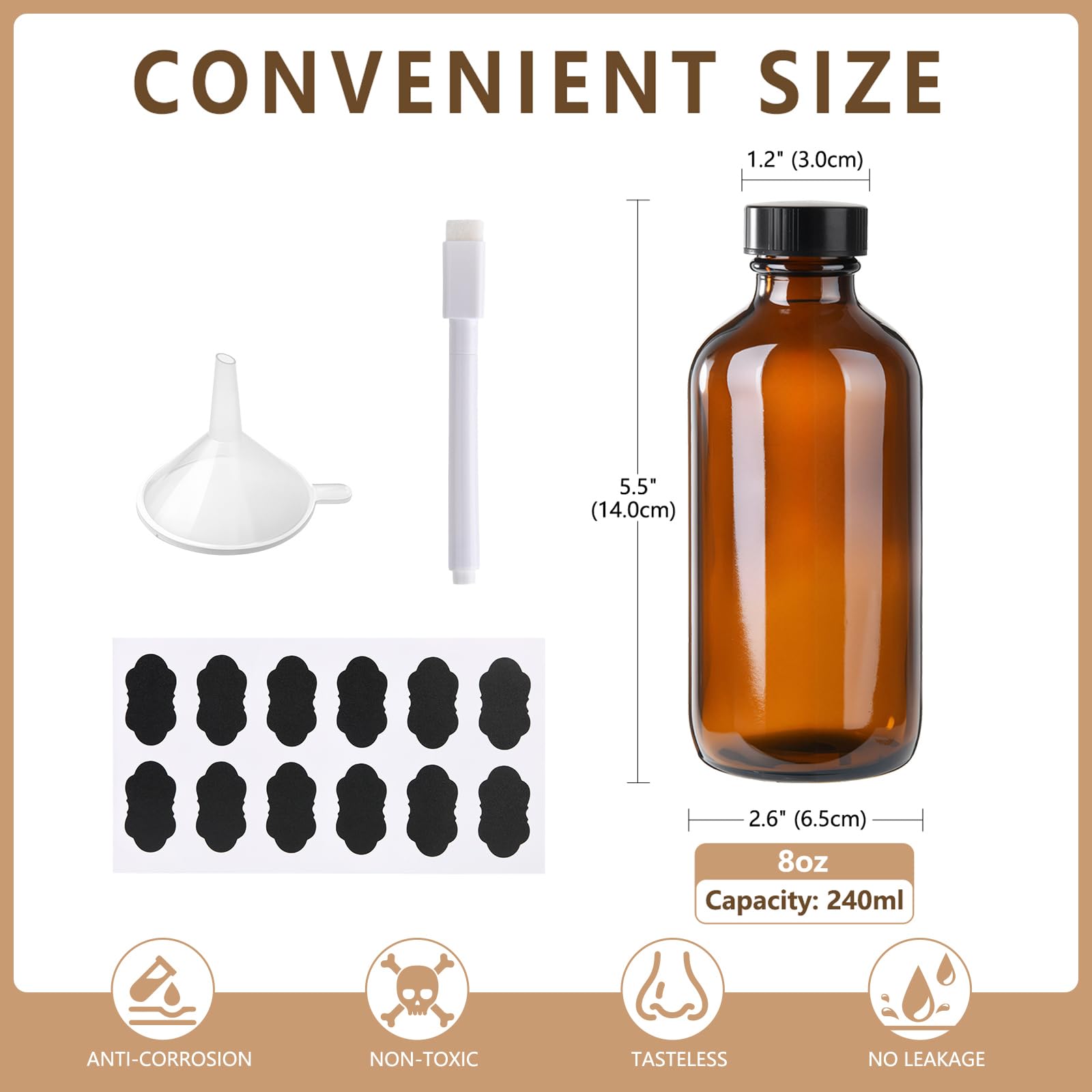 BPFY amber Boston bottle close-up showing a tight seal for essential oils