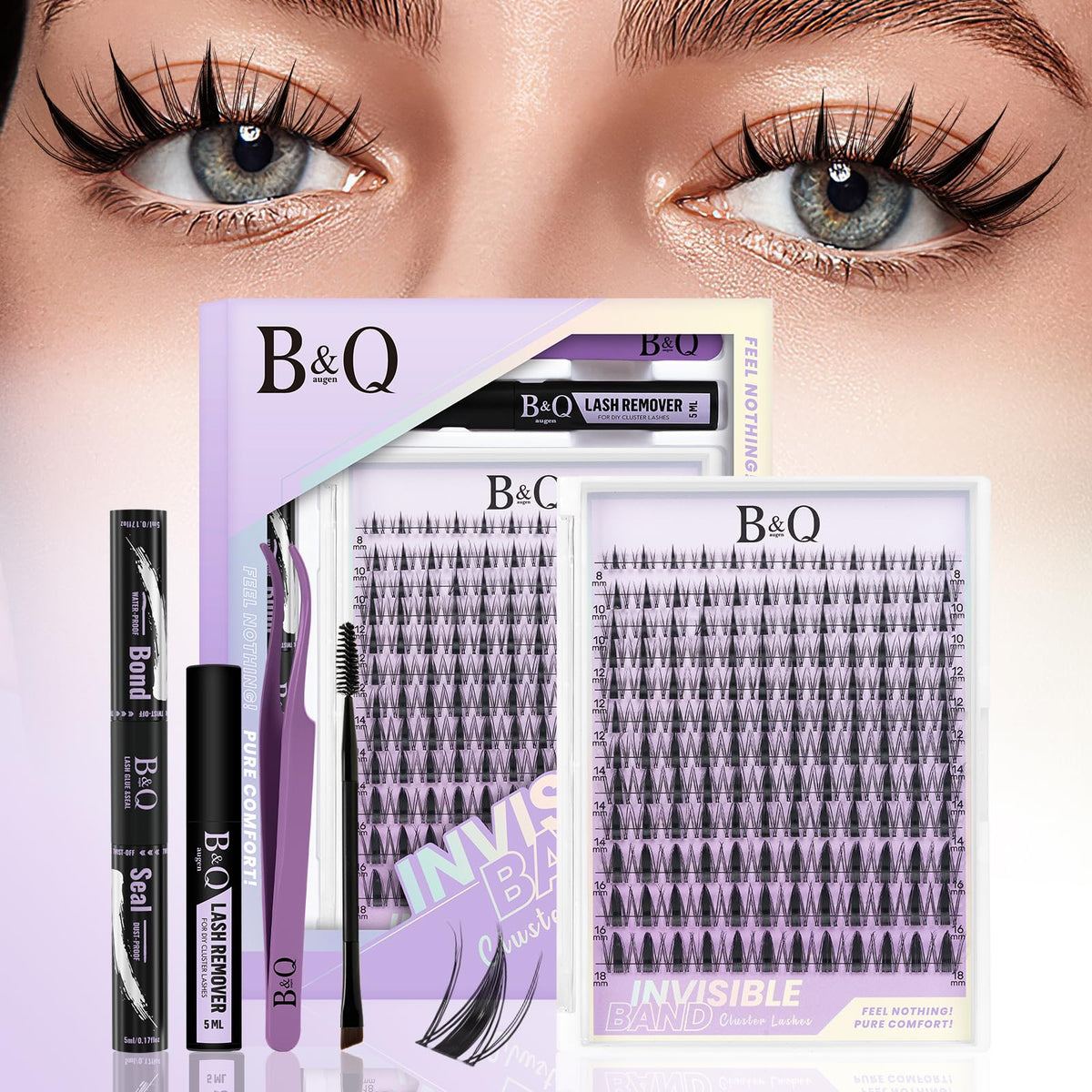 B&Qaugen Fairy Lash Clusters Kit 144 pieces for natural volume