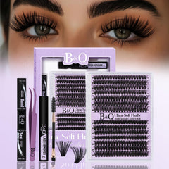 B&Qaugen fluffy lash clusters kit 280pcs enables easy at-home lash transformations.