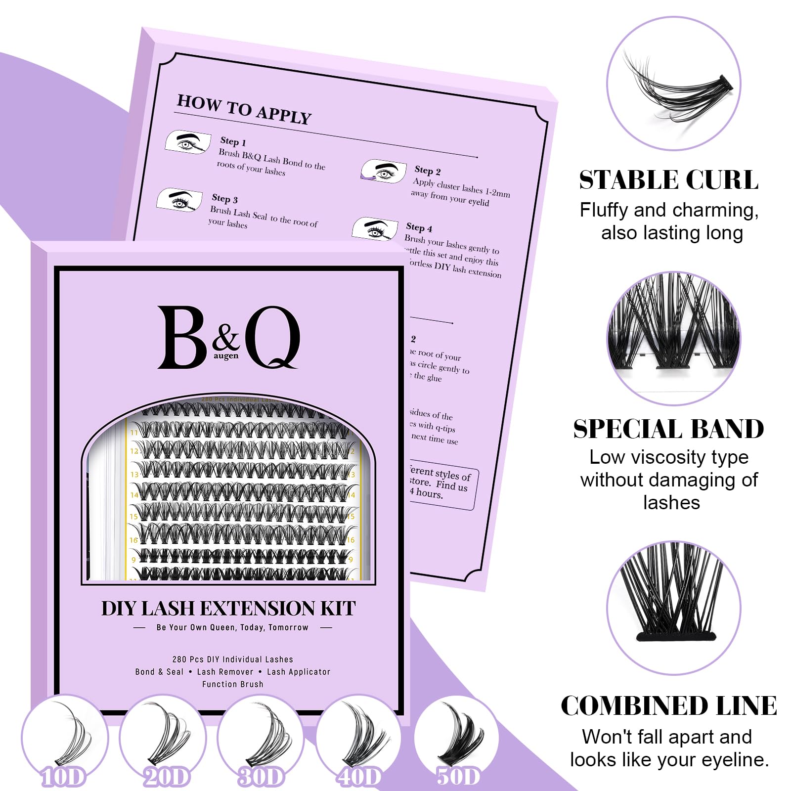 B&Qaugen Lash Clusters 30D/50D mix for natural to glam looks
