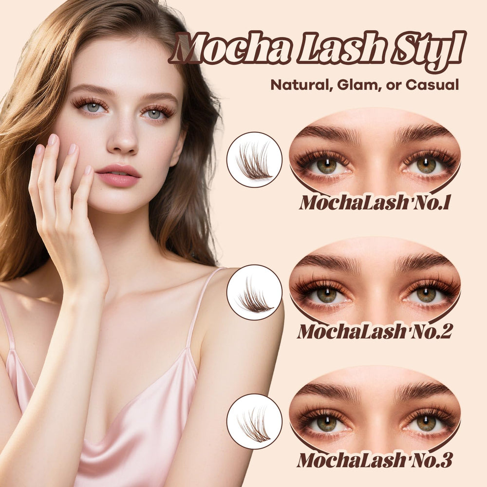 B&Qaugen Mochalash01 curl-style clusters maintain lift for all-day wear.