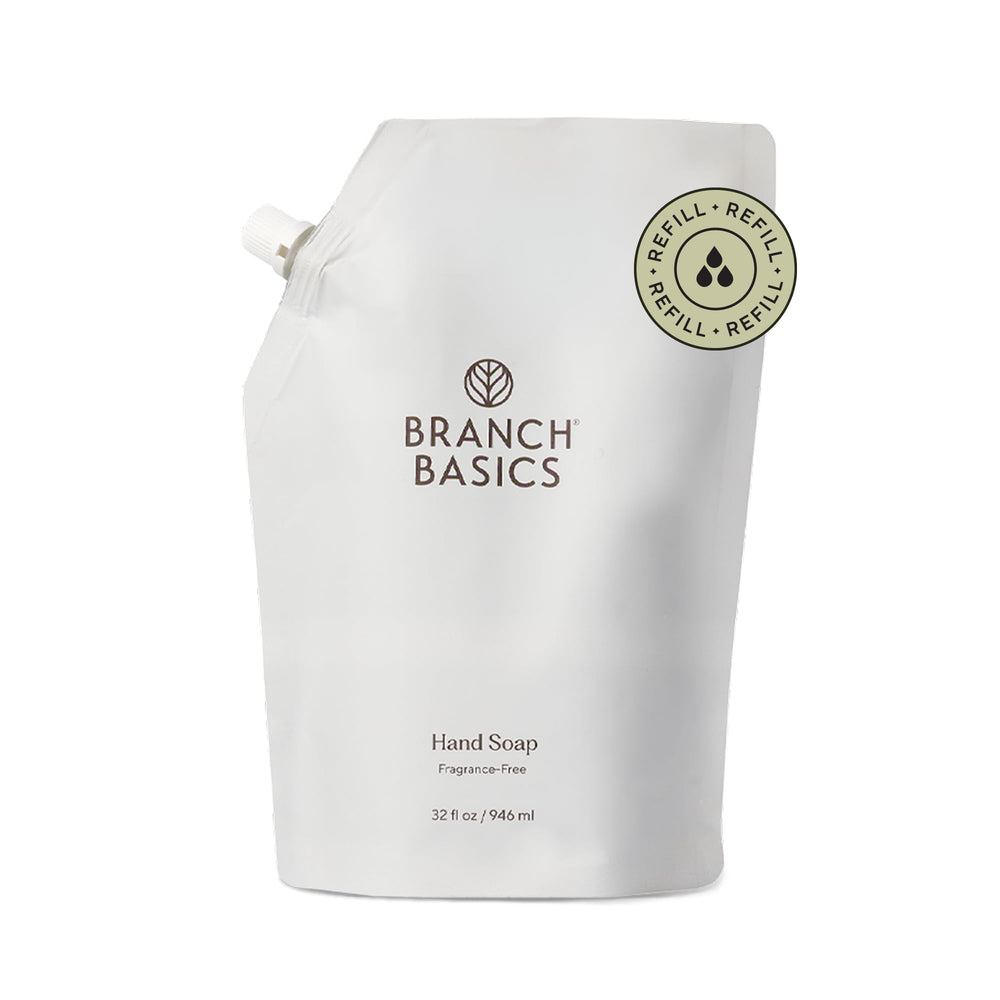 Branch Basics Gel Hand Soap refill 32oz pouch enabling sustainable, easy refills for families