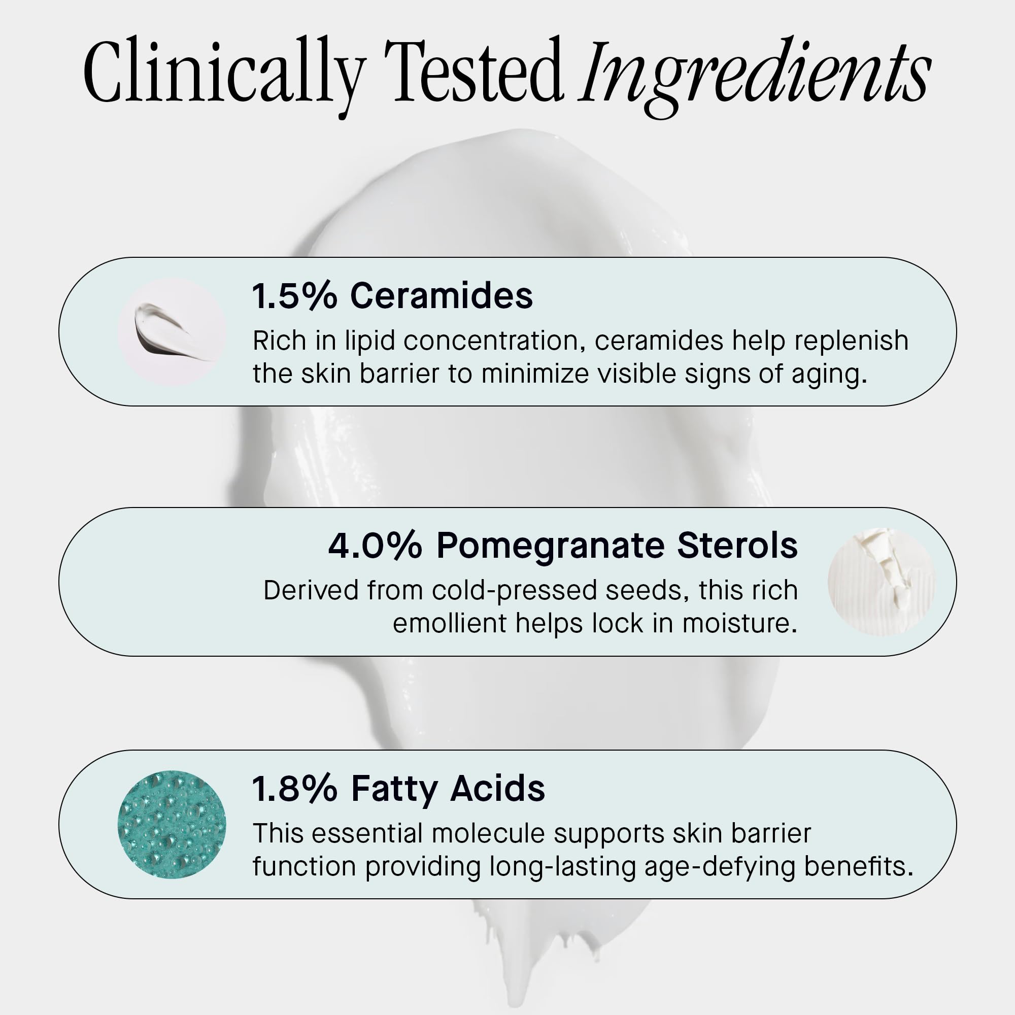 Brandefy Tri Lipid Peptide cream spread showing smooth texture and elasticity.
