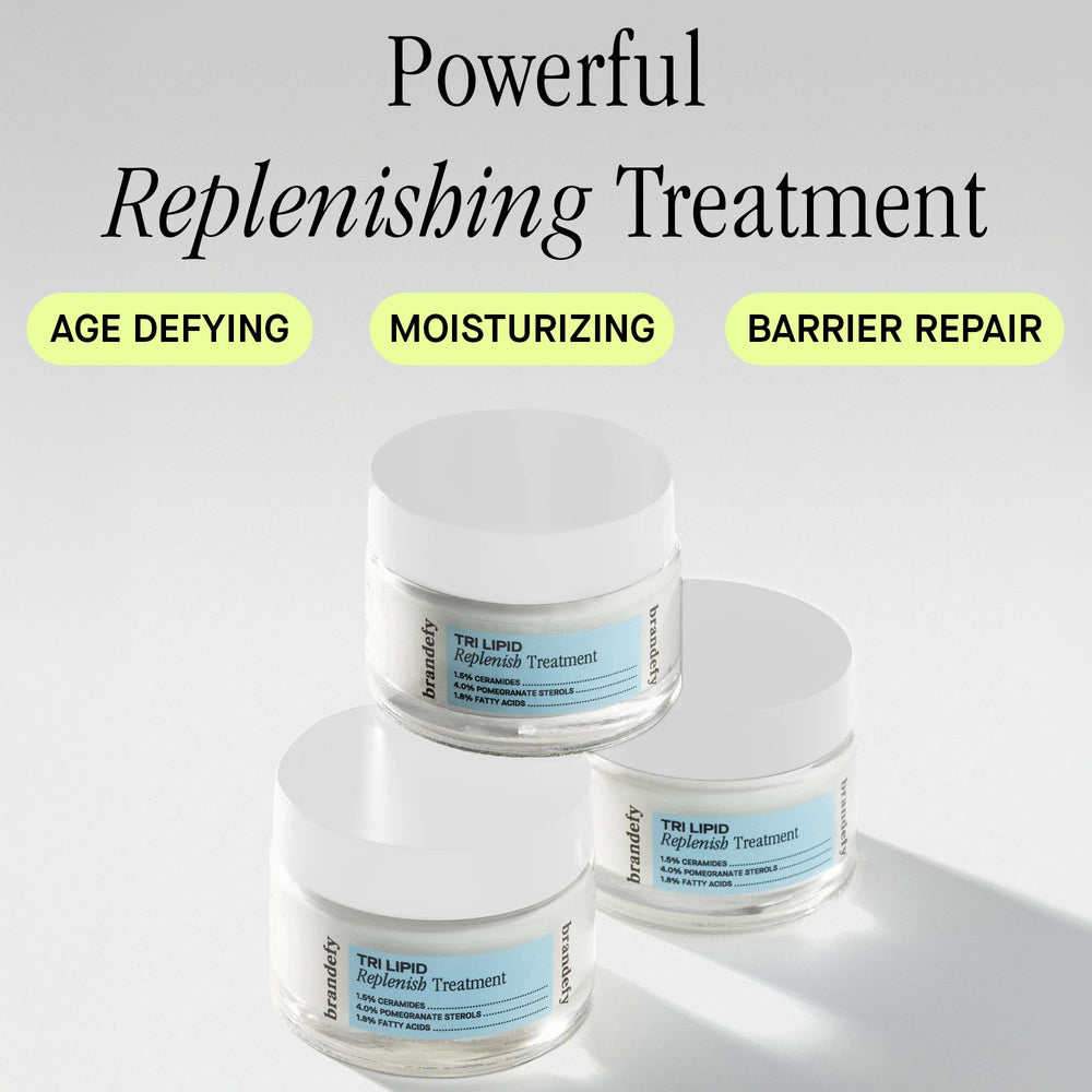 Brandefy Tri Lipid Sterols in a jar highlighting barrier nourishment.