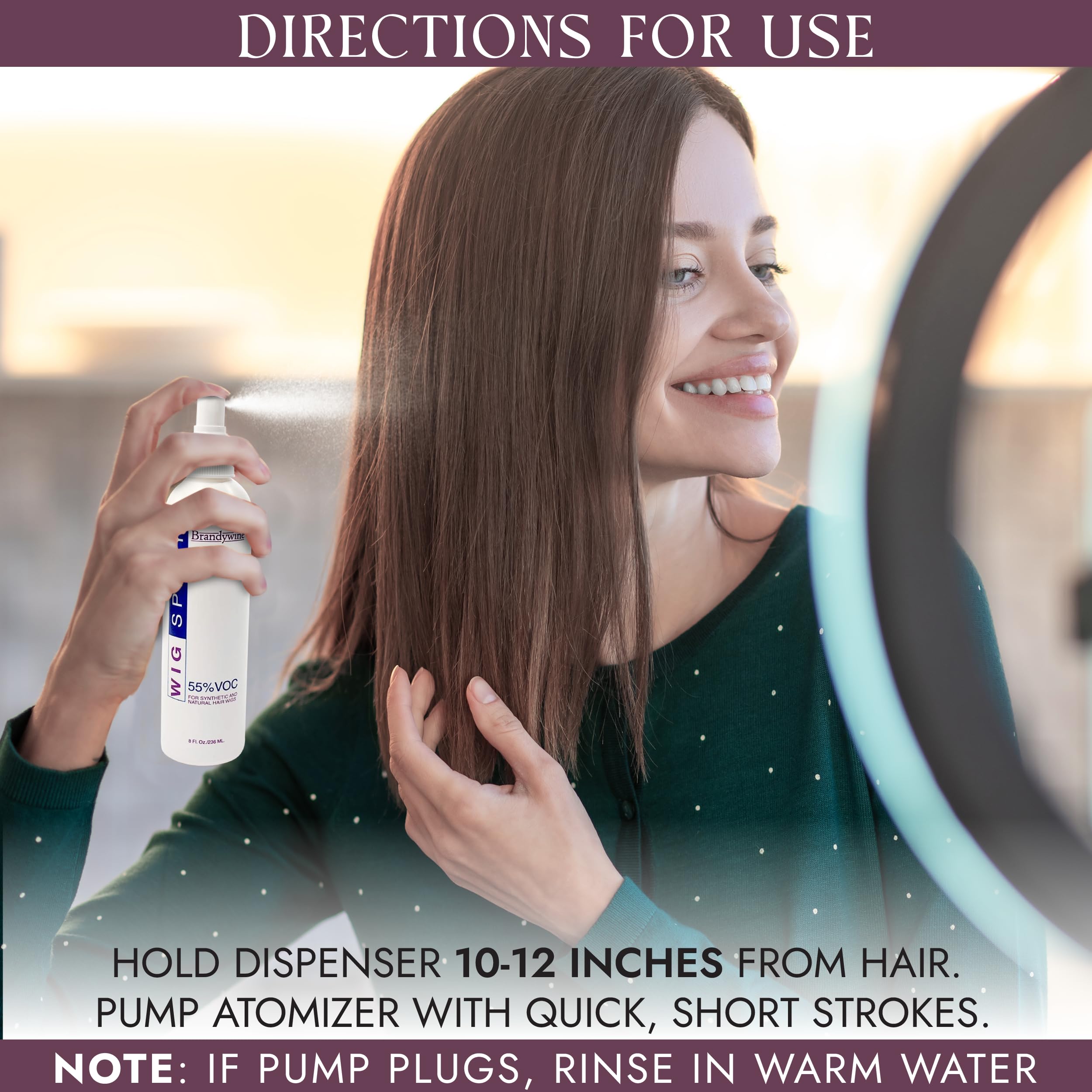 Brandywine spray works on hair pieces, toppers and extensions.