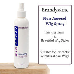 Brandywine non-aerosol formulation for wigs maintains style without propellants.