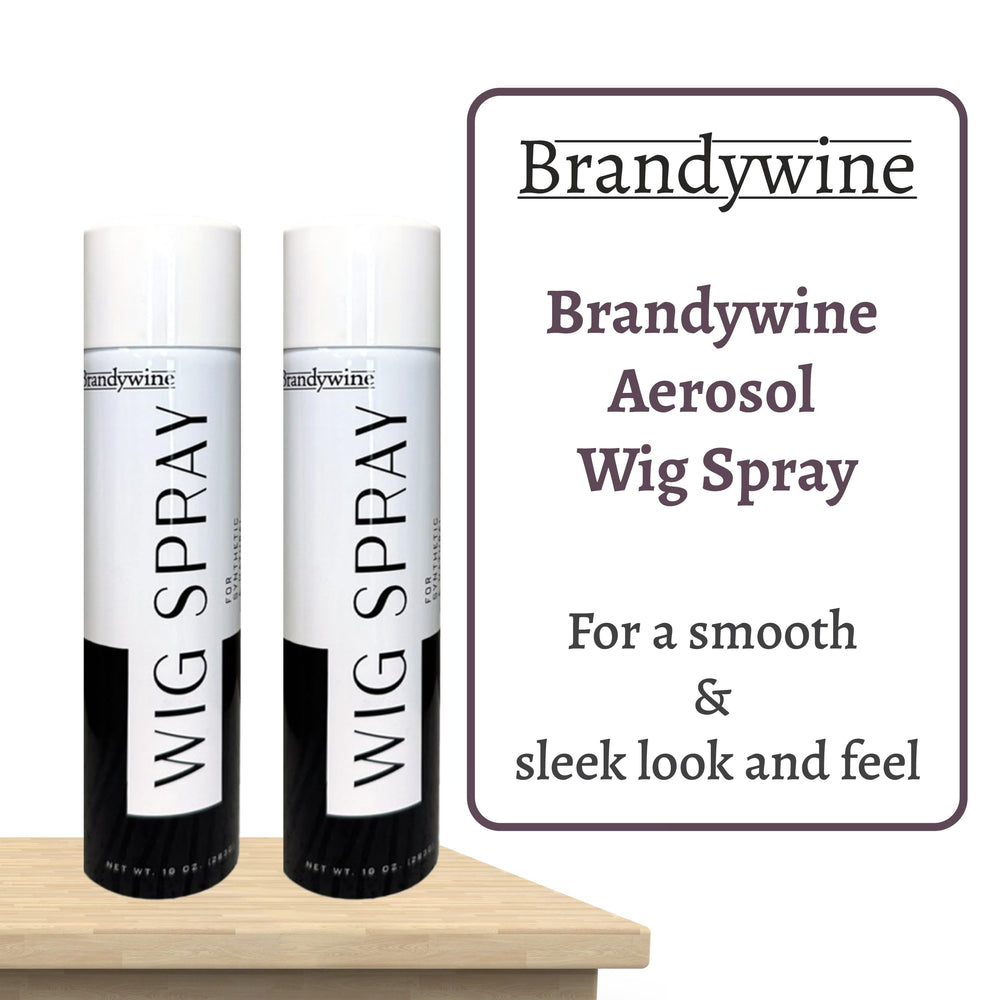 Brandywine wig spray aerosol can dispensing even mist for smooth styling