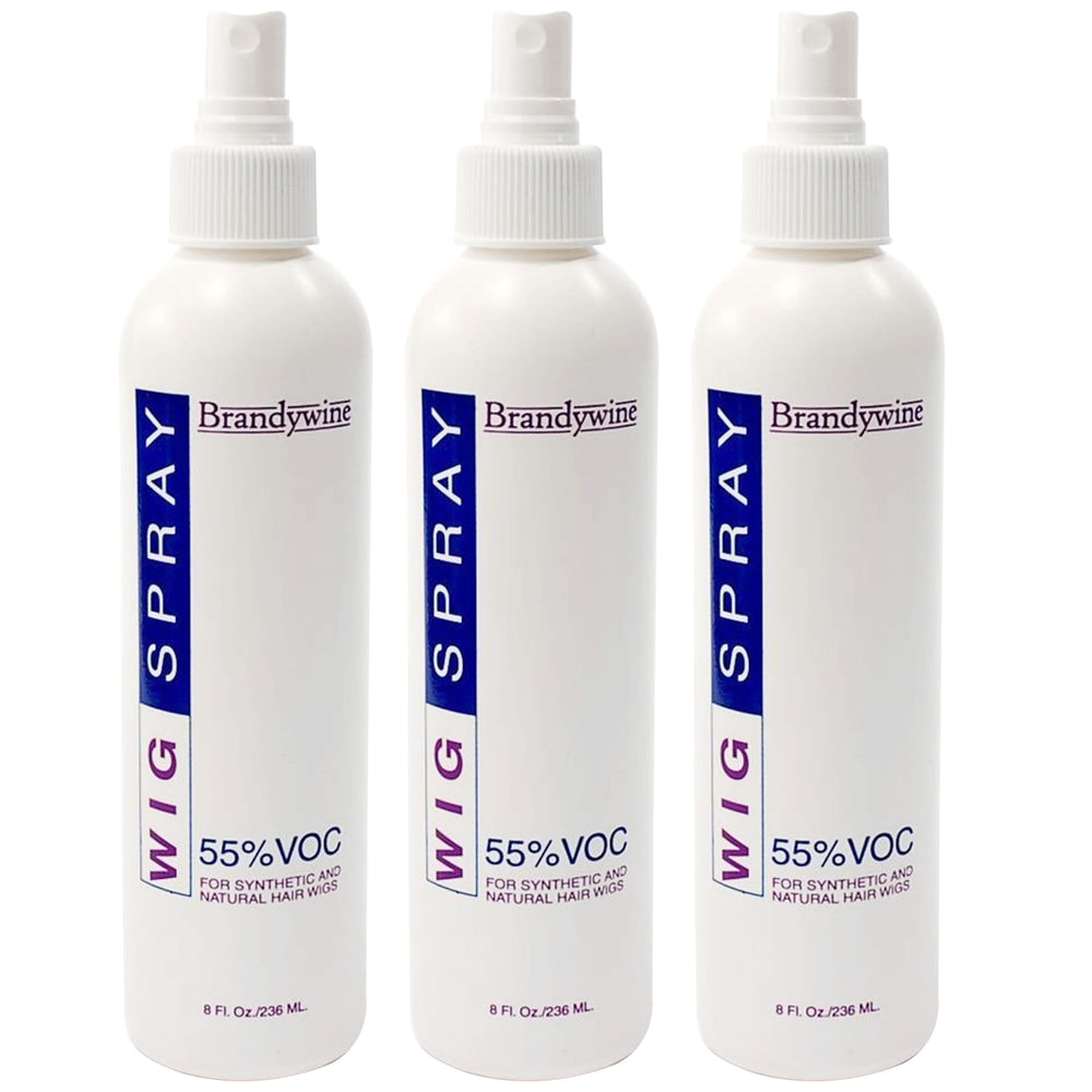 Brandywine wig spray bottle close-up demonstrates non-aerosol convenience for wigs.