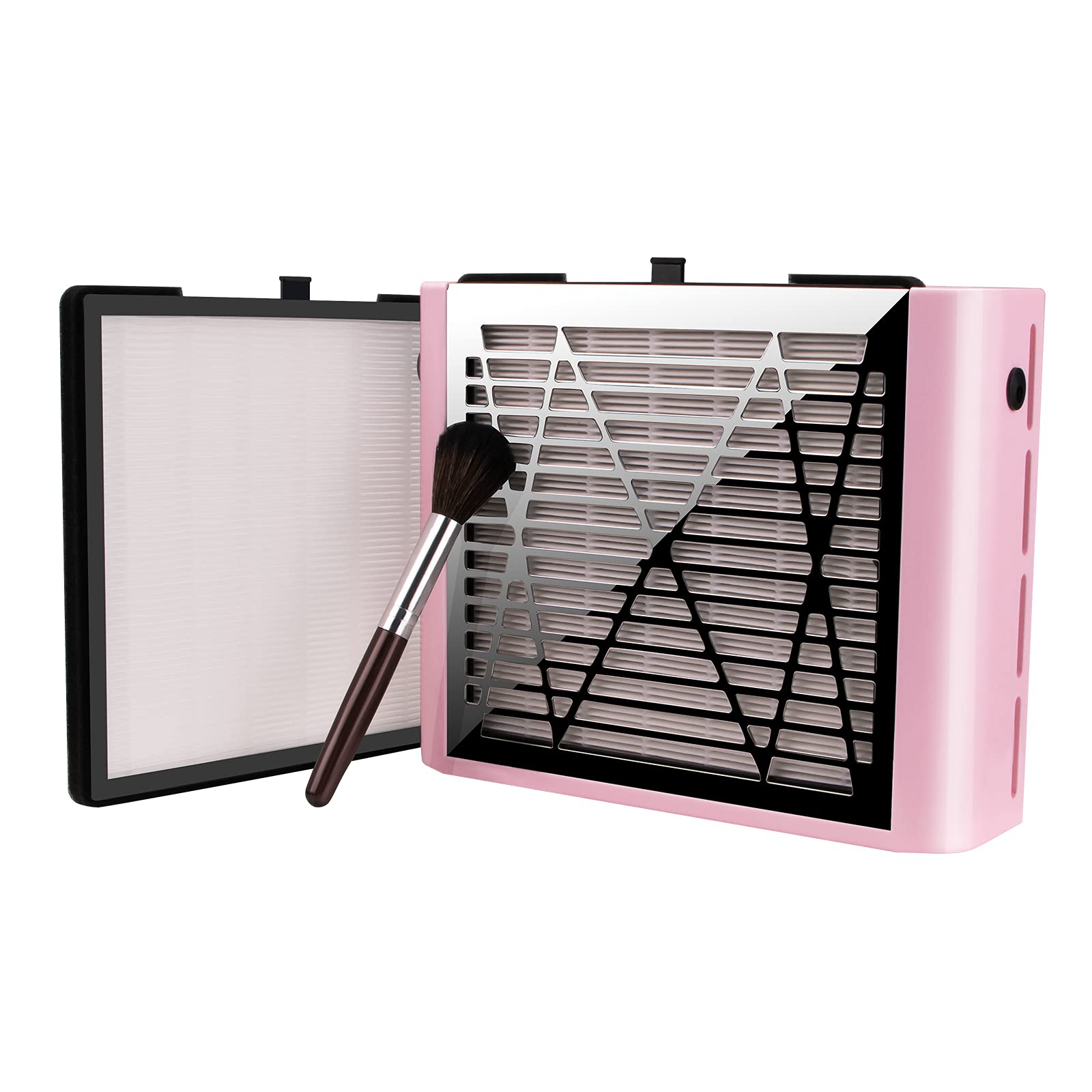 BRANTMAKER Nail Dust Collector pink front view for cleaner acrylic workspaces.