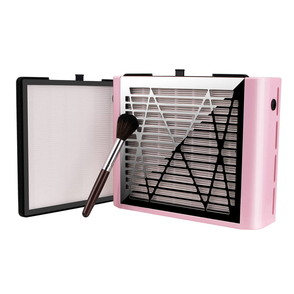 BRANTMAKER Nail Dust Collector pink front view for cleaner acrylic workspaces.