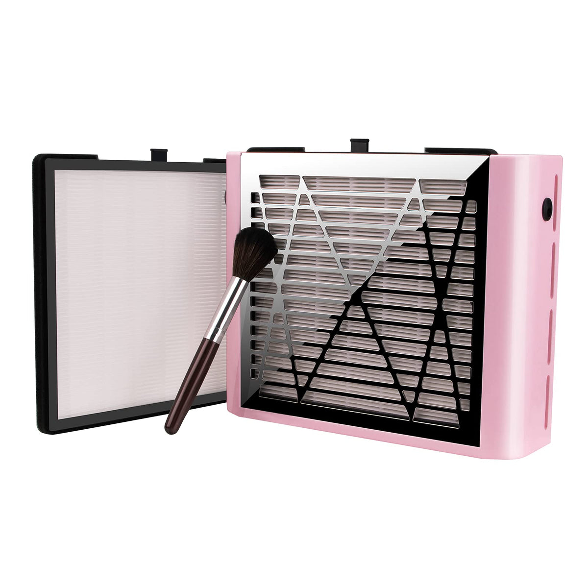 BRANTMAKER Nail Dust Collector pink front view for cleaner acrylic workspaces.