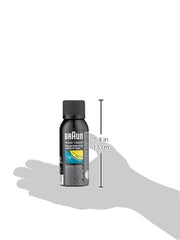 Braun 5002724 shaver cleaner spray in use refreshes cutters between cleanings.