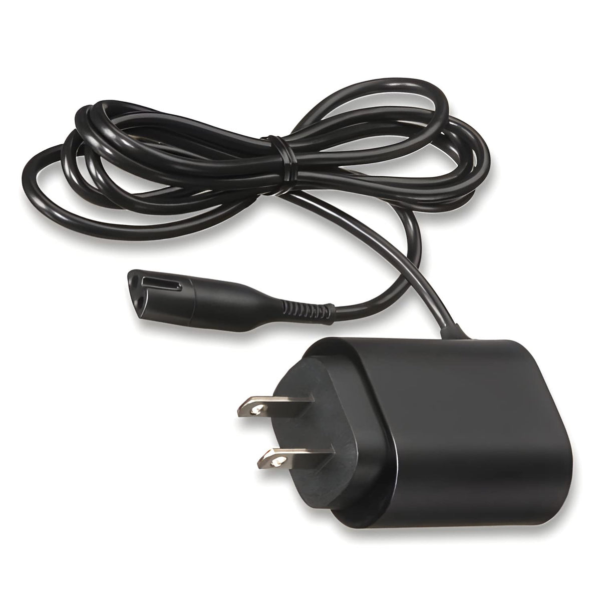 Braun replacement wall charger powers shavers for reliable travel charging.