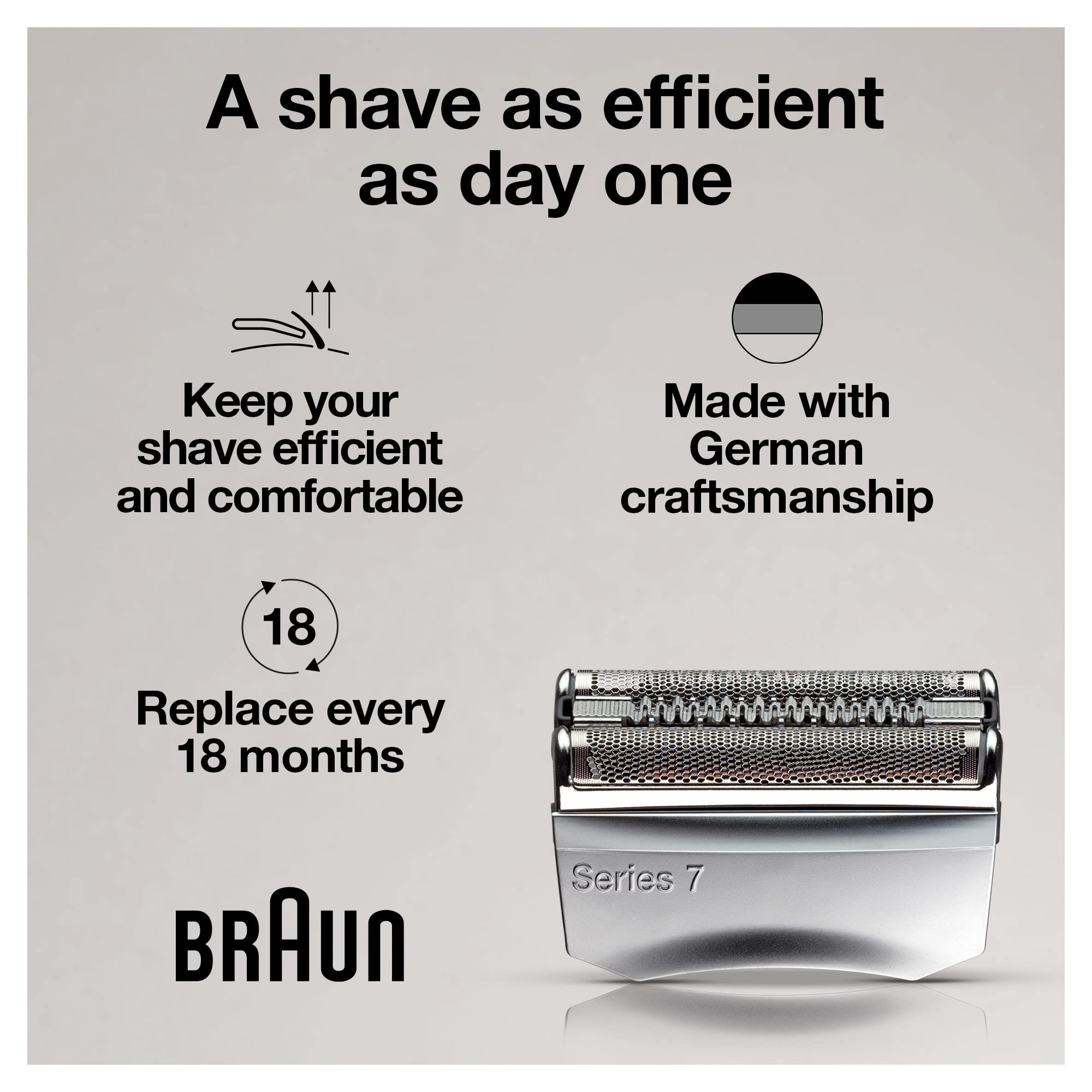Braun Series 7 70S shaver head in package ready for replacement