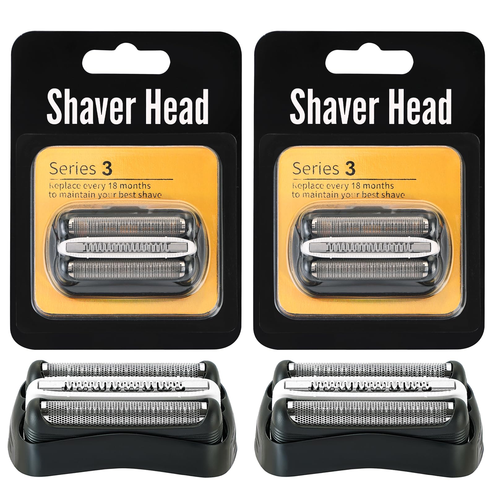 BRAVIKERLY Series 3 32B replacement head—front view for a close, comfortable shave.
