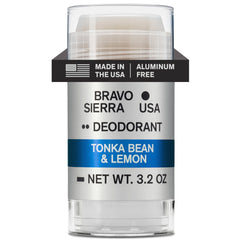 Bravo Sierra deodorant packaging highlights aluminum-free formula for everyday protection.