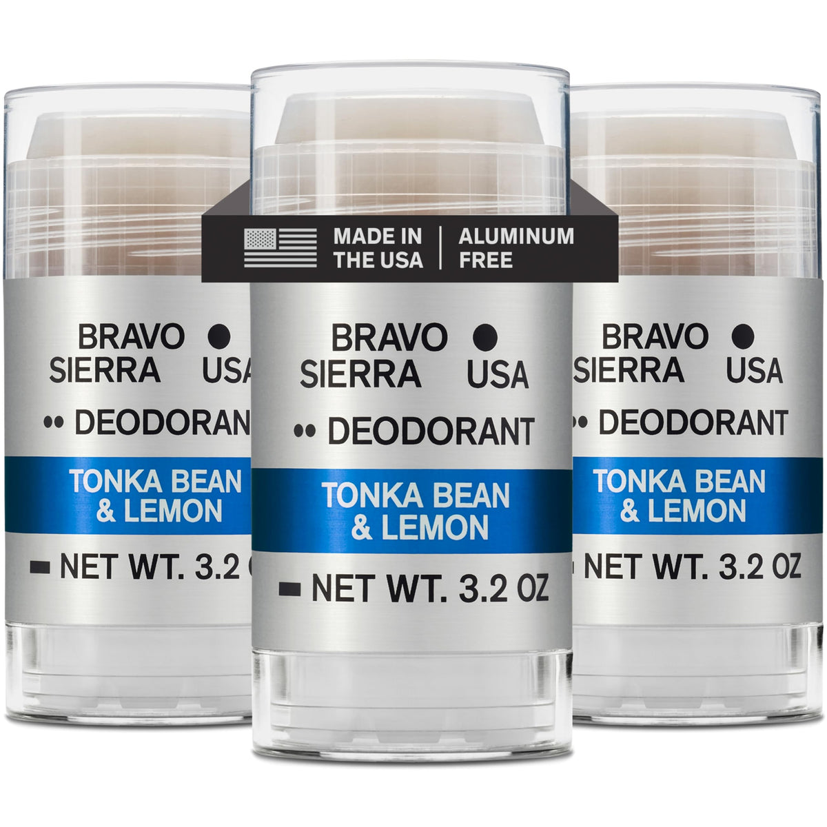 Bravo Sierra Tonka Bean & Lemon deodorant bottle – long-lasting protection for daily wear
