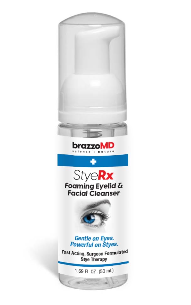 brazmedics brazzoMD stye relief cleanser bottle for gentle daily cleansing
