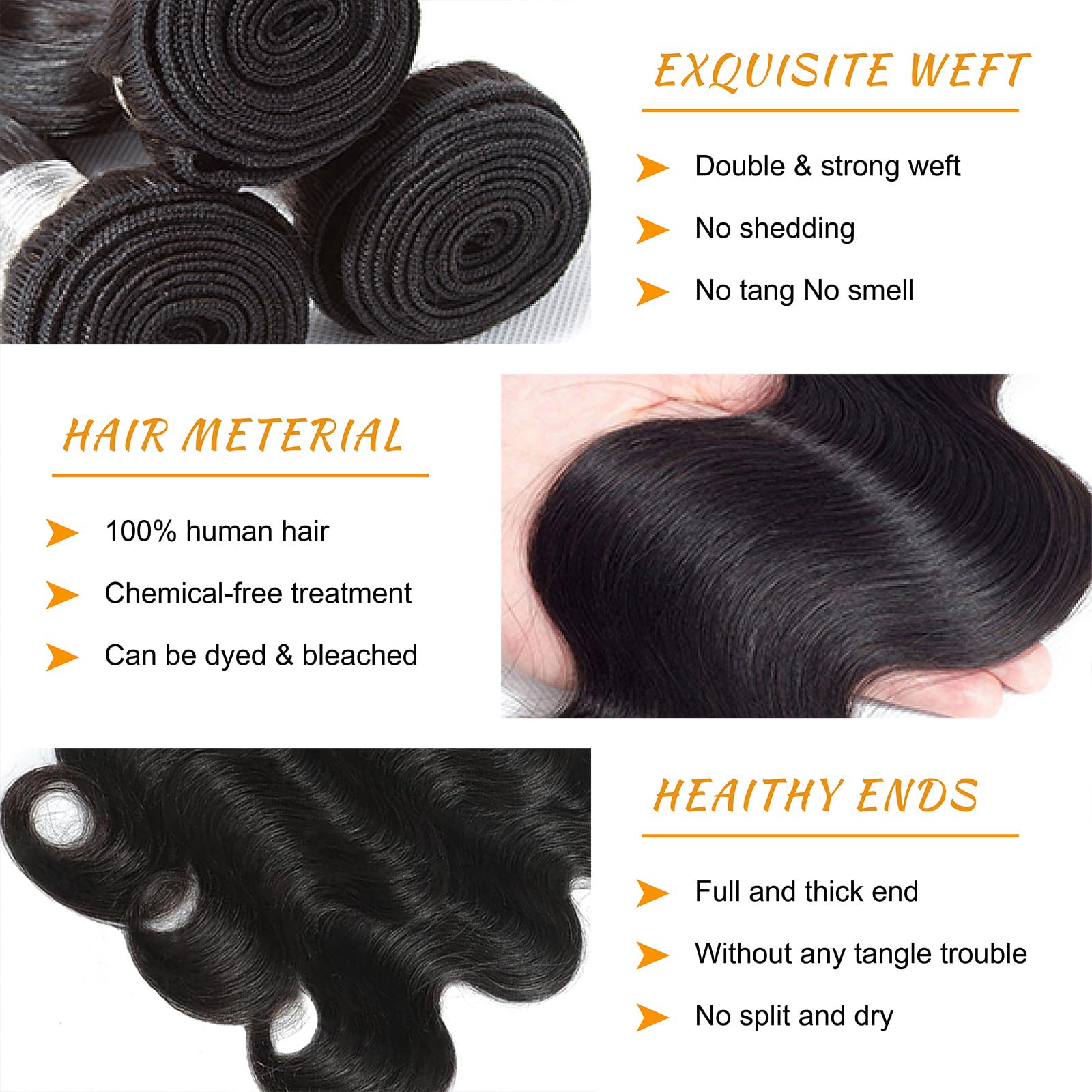 Brbeawor 14A Brazilian body wave bundle 24in delivers soft, silky texture