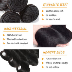 Brbeawor 14A Brazilian body wave bundle 24in delivers soft, silky texture