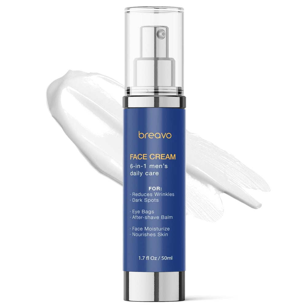 Breavo 6-in-1 face cream bottle front view for an all-day hydration and anti-aging benefits.