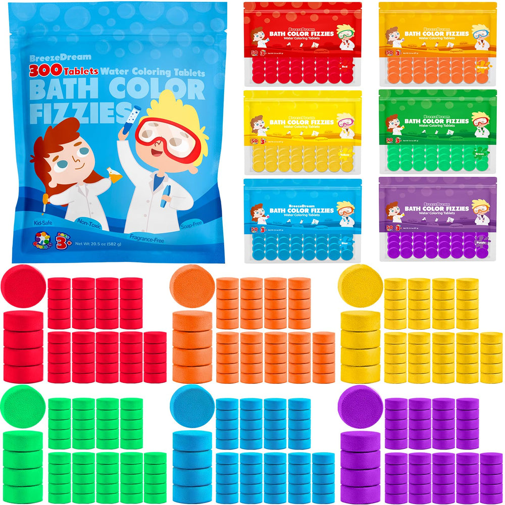 BreezeDream bath color tablets packaging keeps colors fresh and organized for safe baths.