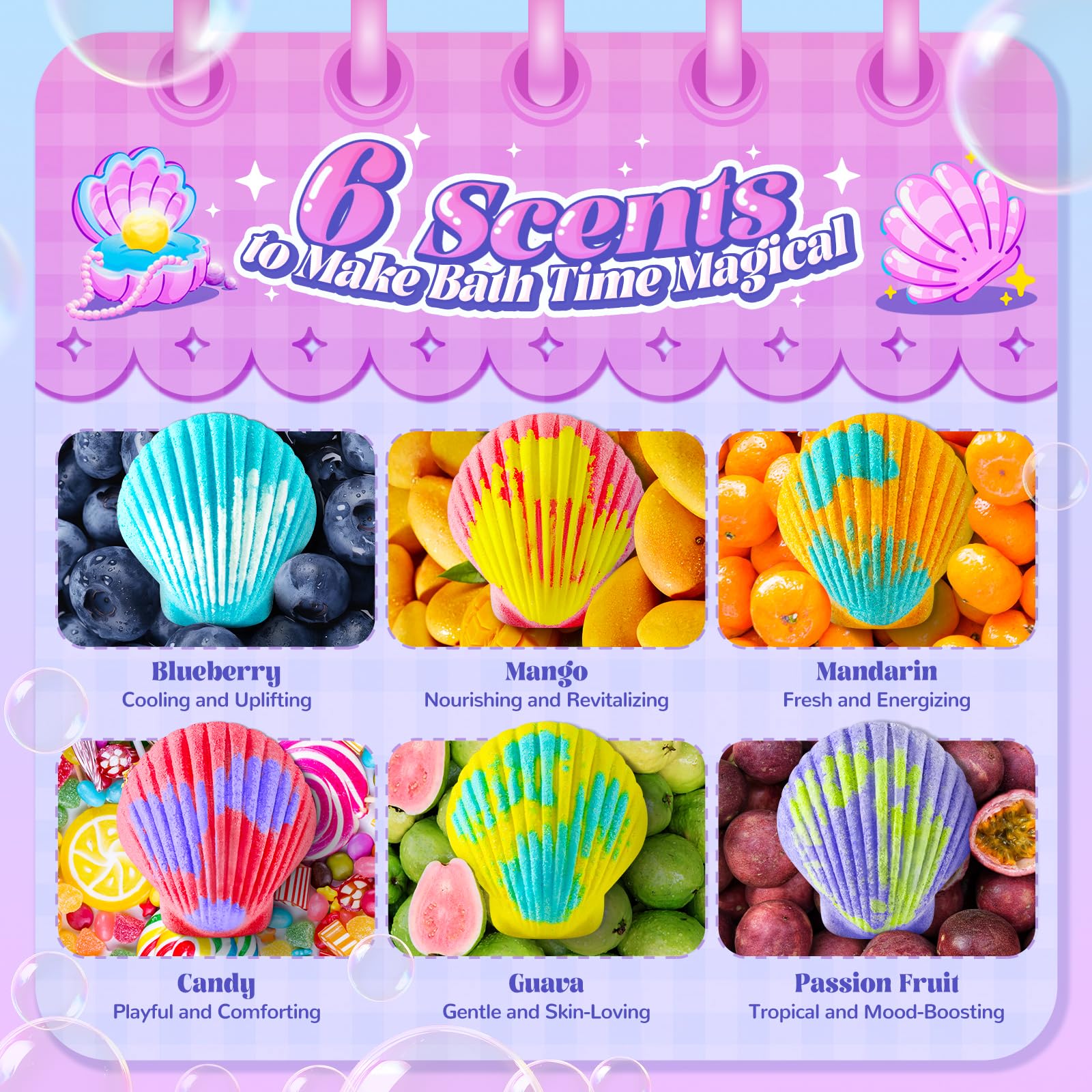 BreezeDream Shell Bath Bombs Surprise Toys Inside highlights 20 unique toys for discovery.