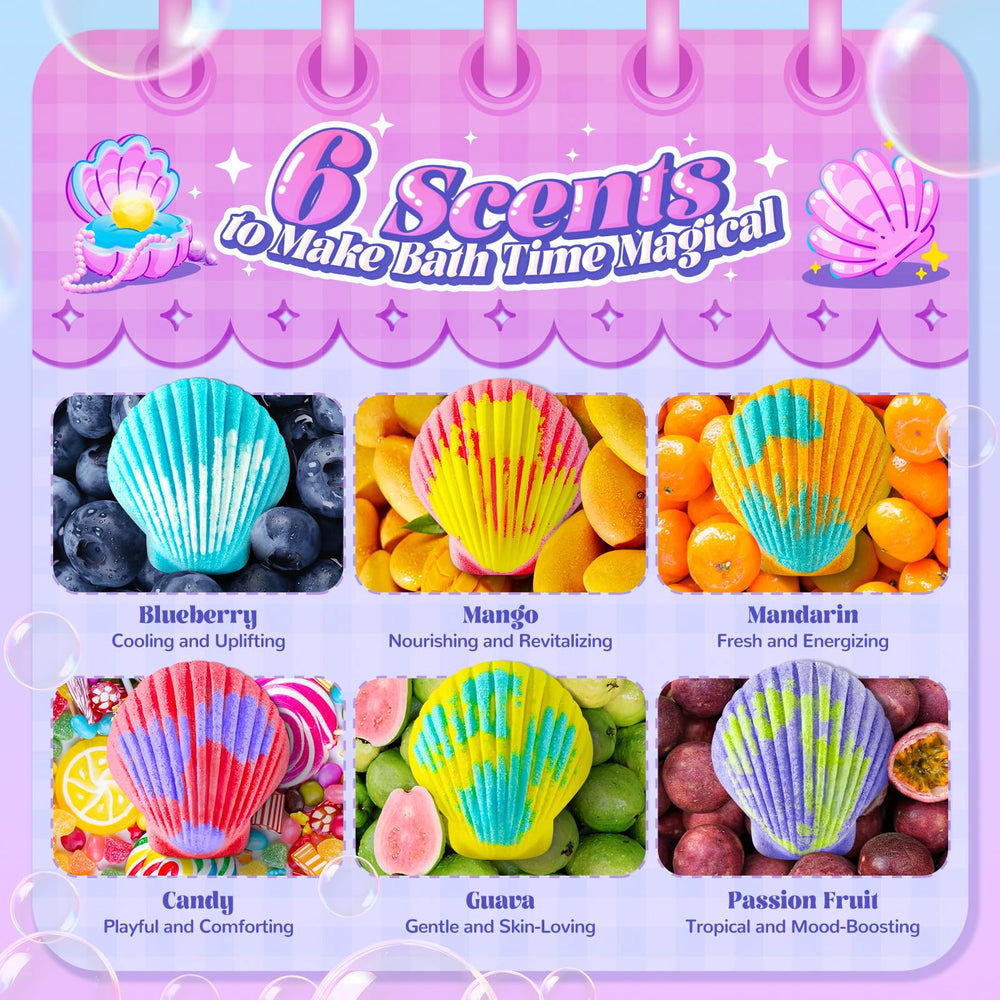 BreezeDream Shell Bath Bombs Surprise Toys Inside highlights 20 unique toys for discovery.