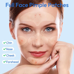 Breiboz hydrocolloid patch on face demonstrates breathable coverage for pimples.