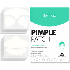 Breiboz pimple patches 24hr care pack shown with packaging, offering overnight protection and absorption.