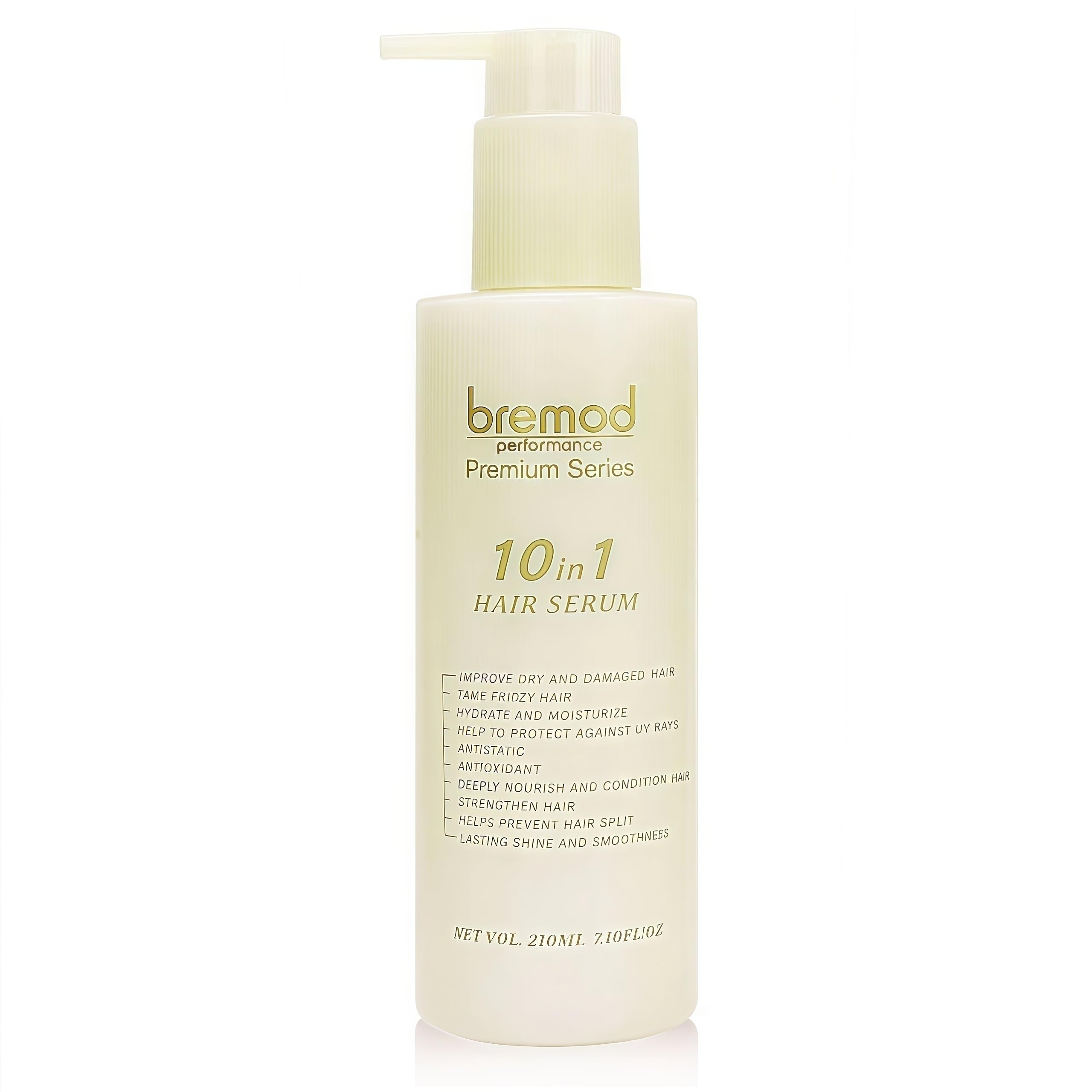 Bremod Performance 10in1 Hair Serum bottle pour for easy, even distribution and frizz control.