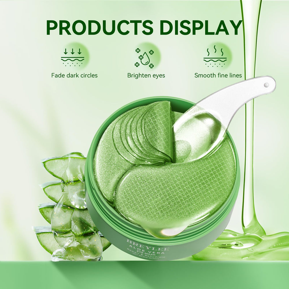 BREYLEE Aloe Vera Eye Masks puffiness-focused shot promotes cooling relief