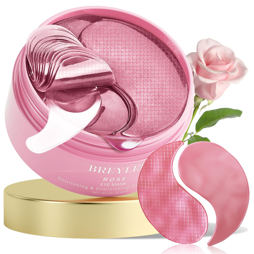BREYLEE Rose Eye Mask close-up for hydrating under-eye care.