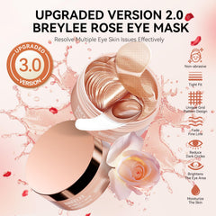 BREYLEE Rose Eye Mask close-up reveals soft fabric and hyaluronic-rich formula for soothing hydration.