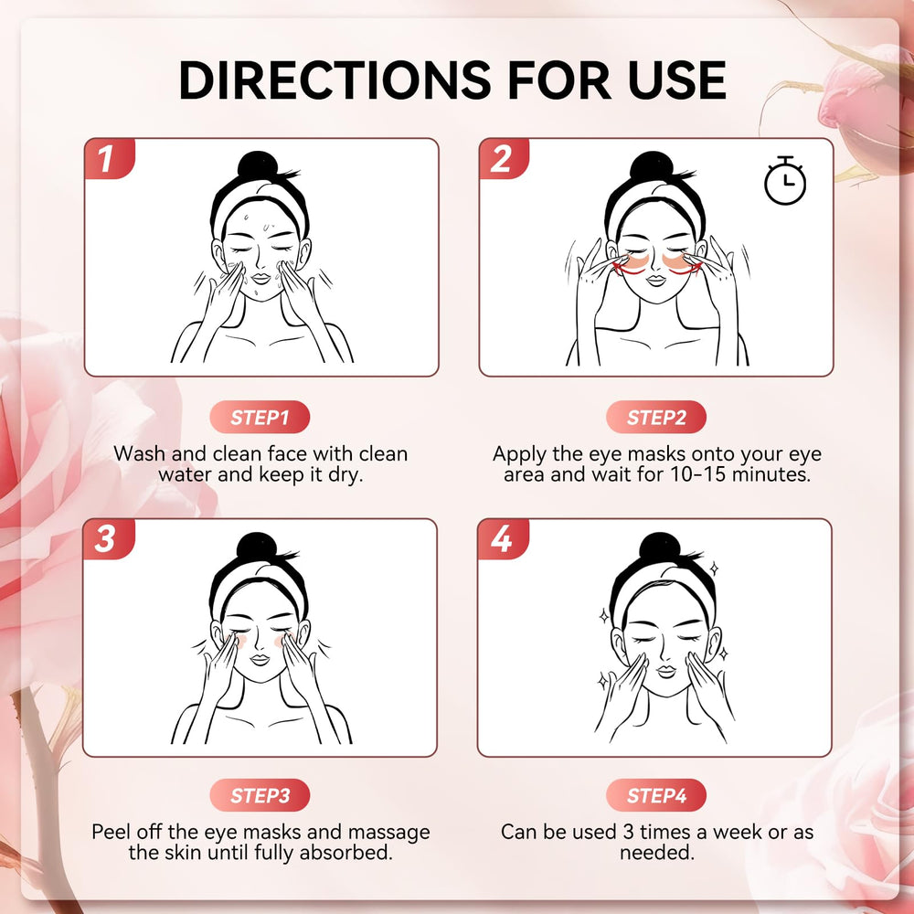 BREYLEE Rose Eye Mask on-drawer illustration highlights collagen support for a revitalized look.