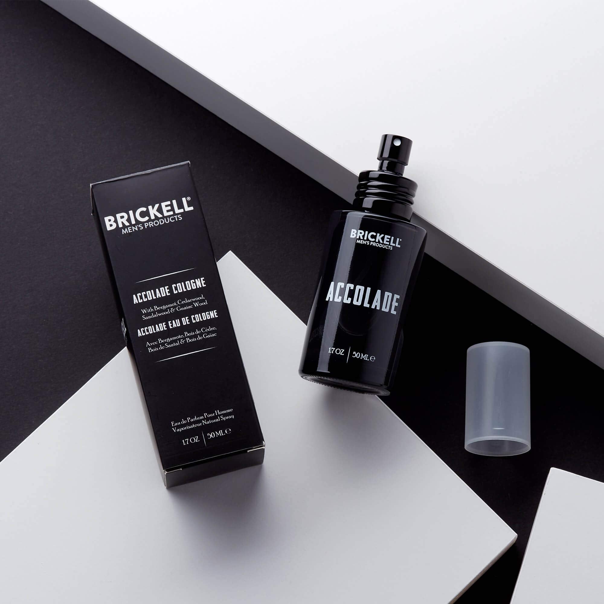 Brickell Accolade bottle spray captures citrus balance for a crisp, refreshing scent.