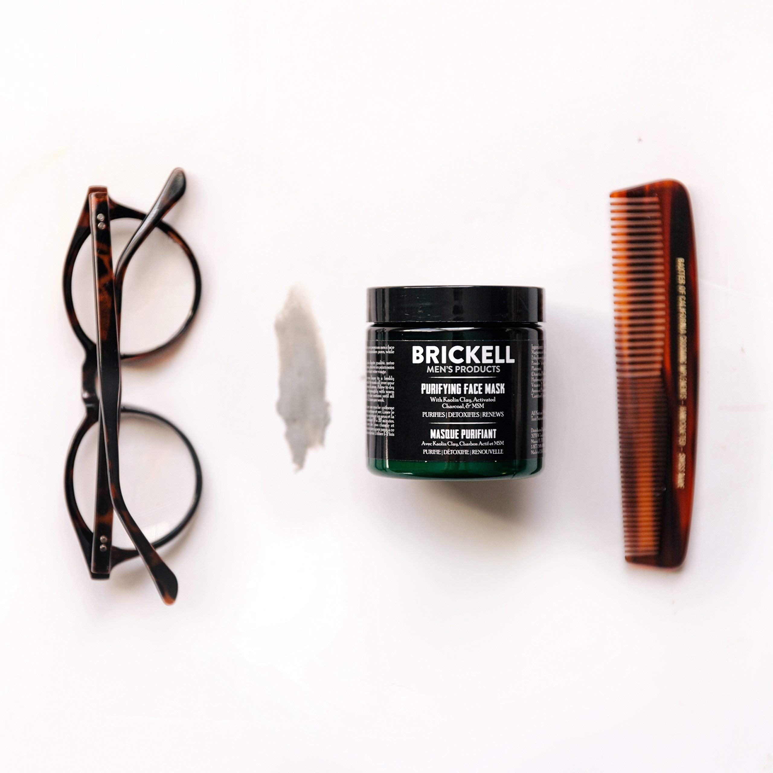Brickell Charcoal Face Mask ingredients Kaolin clay for pore cleansing.