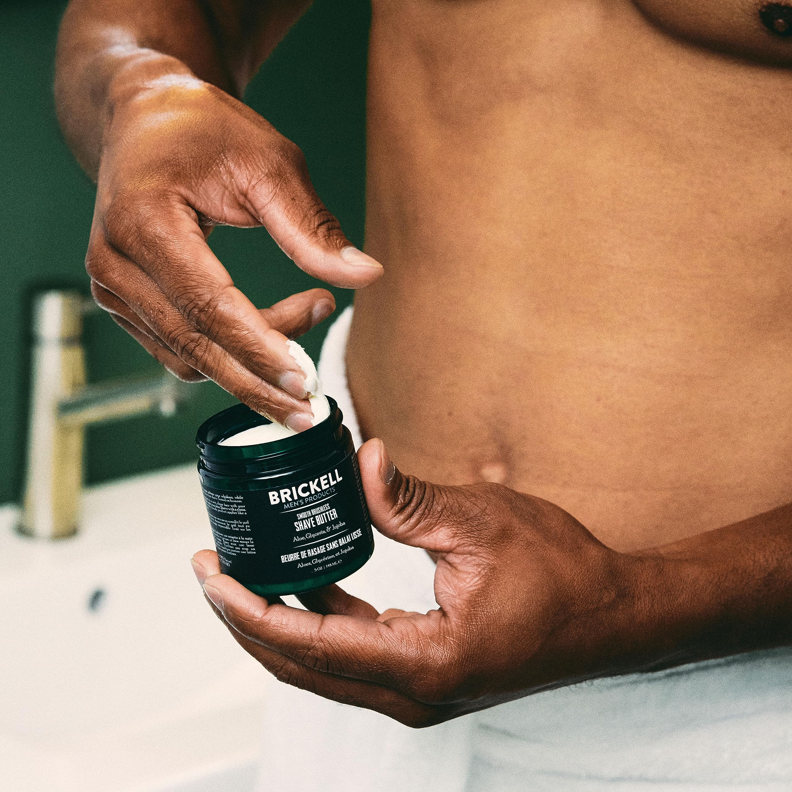 Brickell Men's Smooth Brushless Shave Butter with Shea Butter and Vitamin E nourishes skin