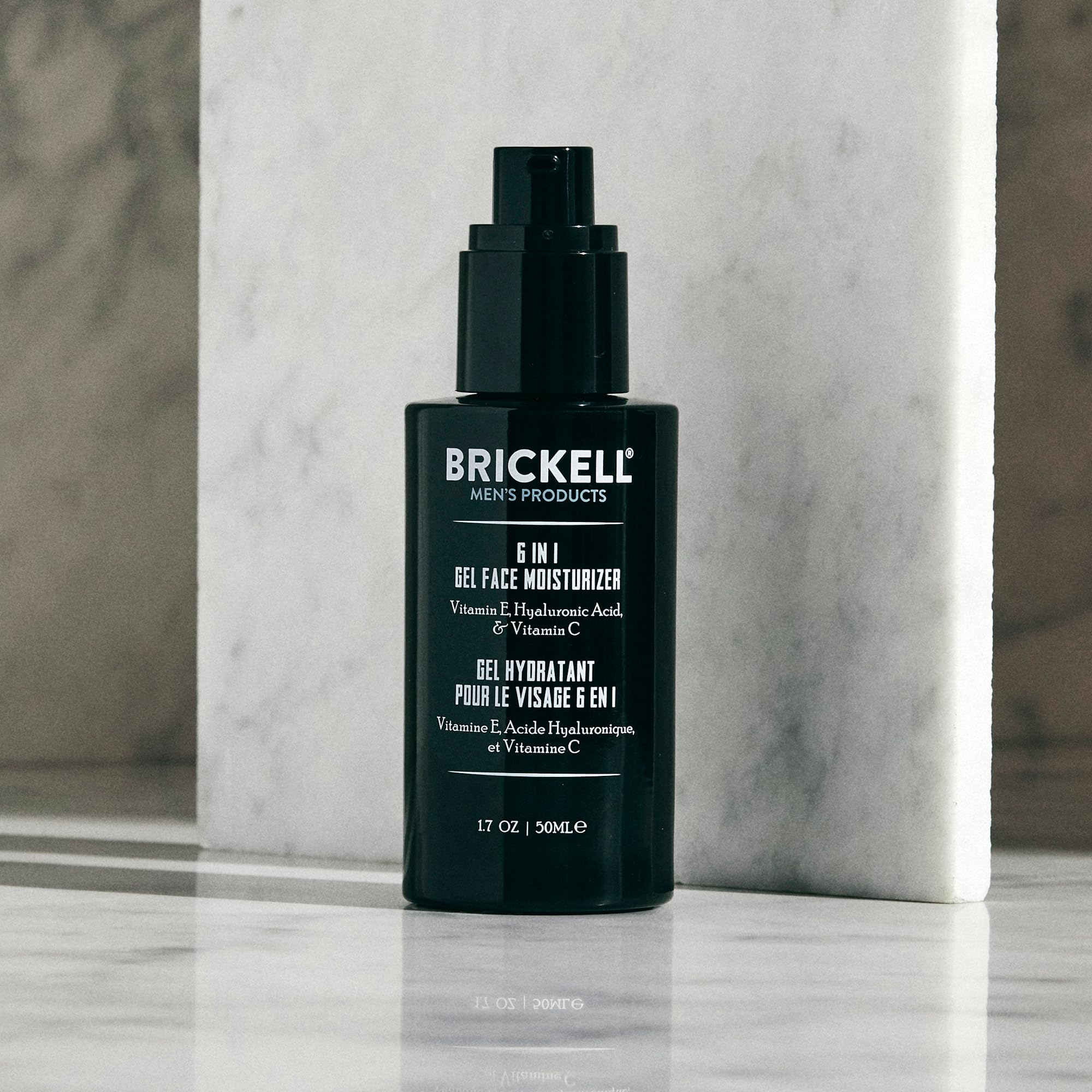 Brickell Men's 6 in 1 ingredients-hyaluronic-acid closeup—moisture-boosting formula.