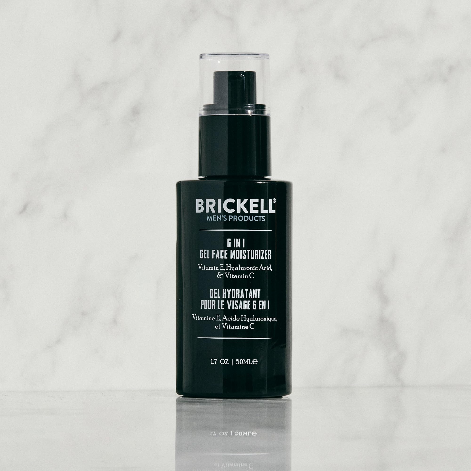 Brickell Men's 6 in 1 unscented-label—fragrance-free formula for sensitive noses.