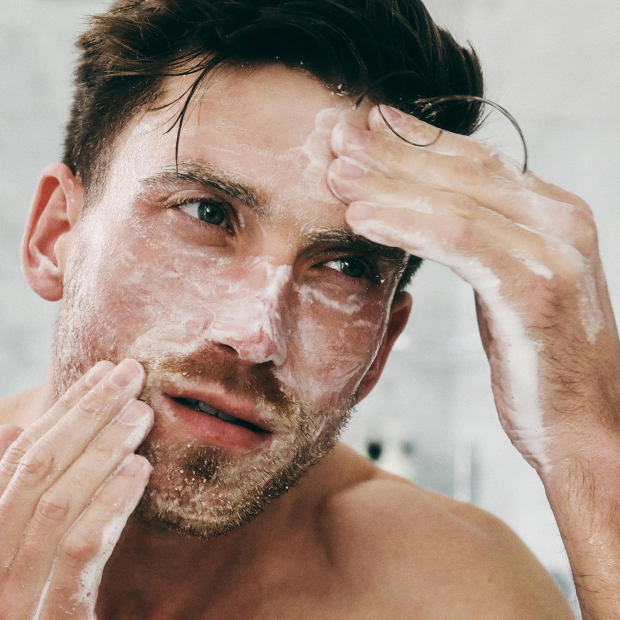 Brickell Men's Acne Face Wash packaging showcasing natural ingredients and organic branding