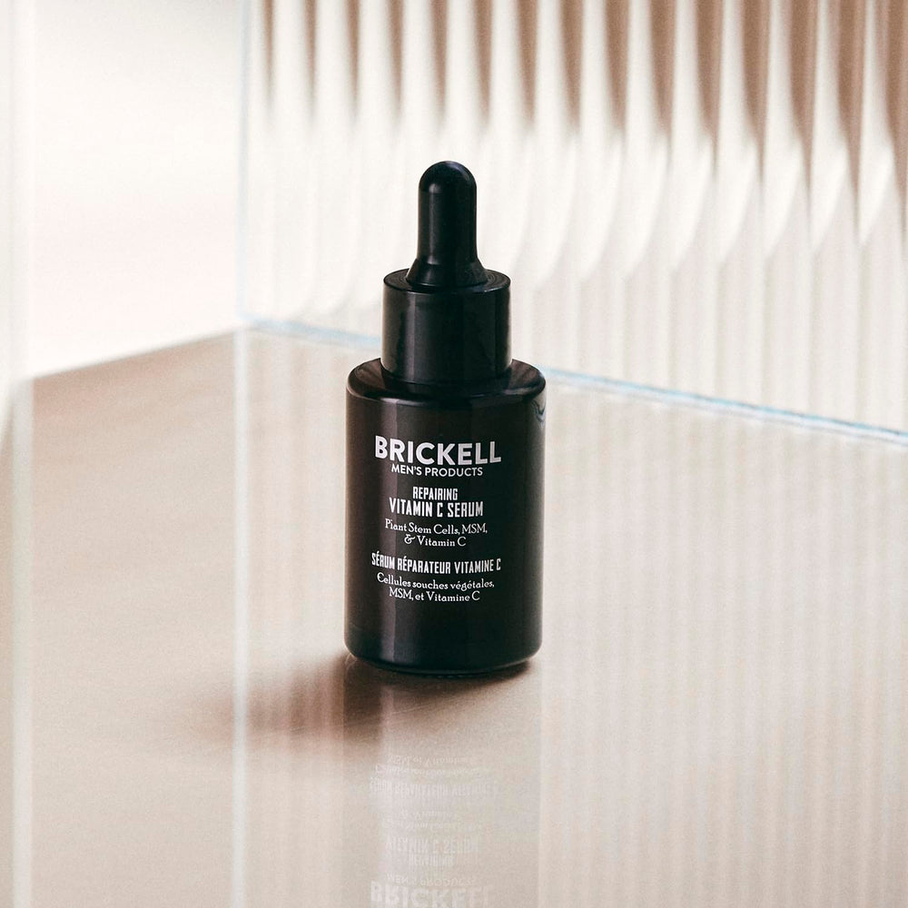 Brickell Men's Anti Aging Serum hyaluronic acid visual highlights hydration.